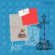 Scrapbook Design Elements - Paris Vintage Card