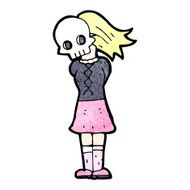 cartoon girl with skull mask N2