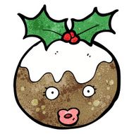cartoon christmas pudding N39