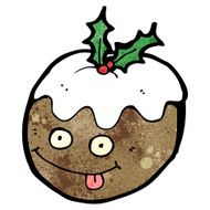 cartoon christmas pudding N40