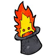 cartoon magic flaming top hat N3