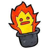 cartoon magic flaming top hat N4