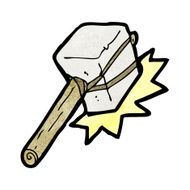 cartoon mallet hitting N2