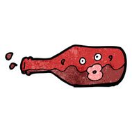 cartoon red wine bottle N20