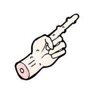 cartoon pointing hand N86