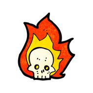 Cartoon Flaming Skull N59