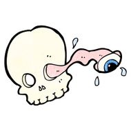 cartoon spooky skull N263