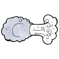 Cartoon Cloud Blowing Wind N11