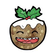 cartoon christmas pudding N43