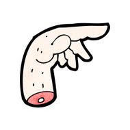 cartoon pointing hand N87