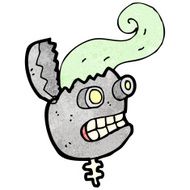 cartoon malfunctioning robot N6