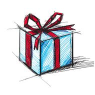 Present box with bow