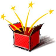Present box cartoon sketch