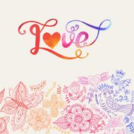 &quot;Love&quot; vector watercolor lettering N2