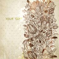 Abstract retro flowers background