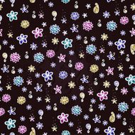 Seamless doodle colorful floral pattern