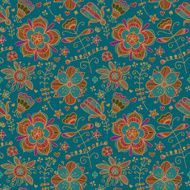 Decorative ornamental seamless doodle floral texture N2