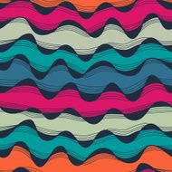 Seamless abstract hand-drawn waves texture