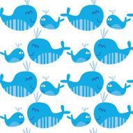 Whales seamless pattern N3
