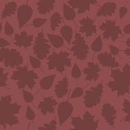 vector pattern of silhoettes autumn leaves on purple background