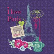Paris Vintage Card with Stamps