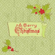 Christmas Vintage Card Holly N2