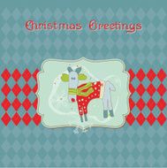 Christmas Card with Funny Rudolf N2