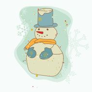 Retro Christmas Snowman Card