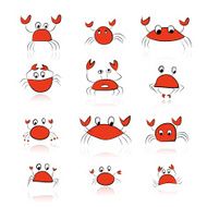 Set of funny crabs for your design