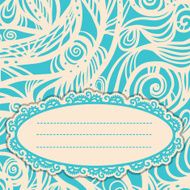 Vintage card with space for text in white and blue
