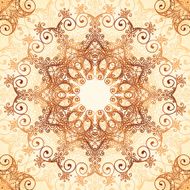 Ornate vintage circle pattern in mehndi style