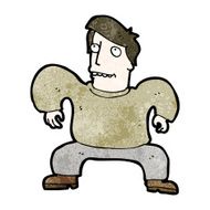 cartoon man squatting N8