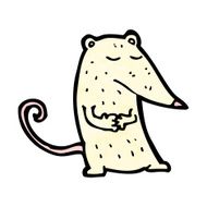 cartoon white lab rat N11