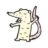 cartoon white lab rat N12