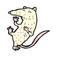 cartoon white lab rat N13