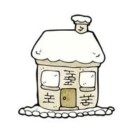 snowy cottage cartoon N4