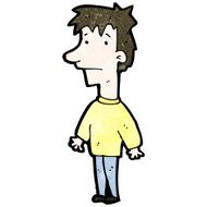 cartoon boy shrugging shoulders N2