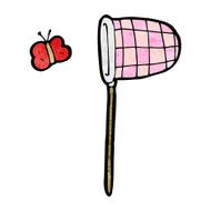 cartoon butterfly and net N7