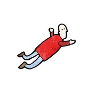 cartoon man flying in dream N10