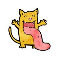 cartoon cat sticking out tongue N7