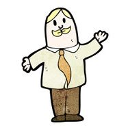 cartoon waving businessman N5