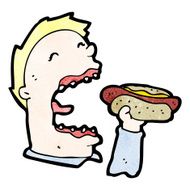 cartoon man eating junk food N6