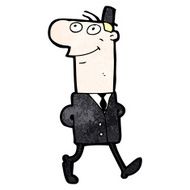 cartoon businessman walking to work N29