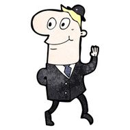 cartoon businessman walking to work N30