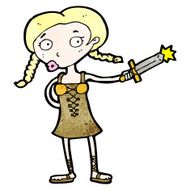cartoon viking girl N13