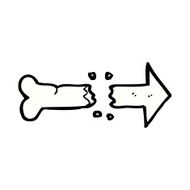 cartoon bone direction sign N6