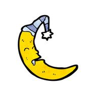 Cartoon Sleeping Moon N10