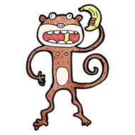 Cartoon Monkey Eating Banana N15