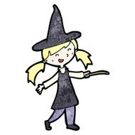 Cartoon witch girl N12