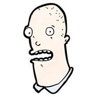 cartoon stresssed bald man